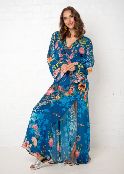 Lanira Dress in Blue Floral