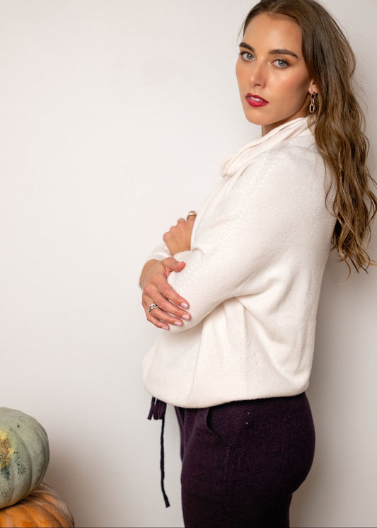 Urban Cozi Slouchy Cowl Neck in Cream