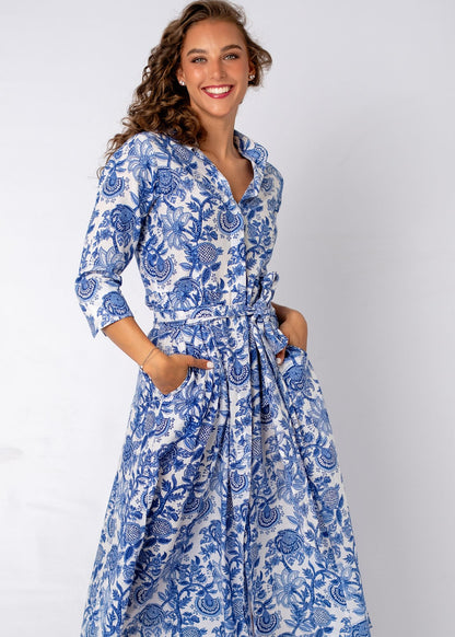 Marigold Dress in Garden Party Blue