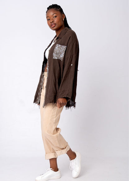 Bling Blouse in Choc Chip