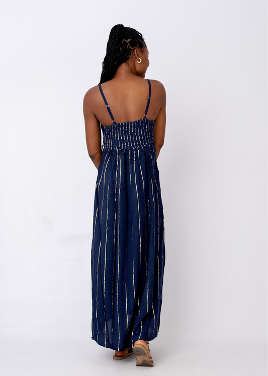 Cannes Seaside Maxi Dress in Midnight Lurex