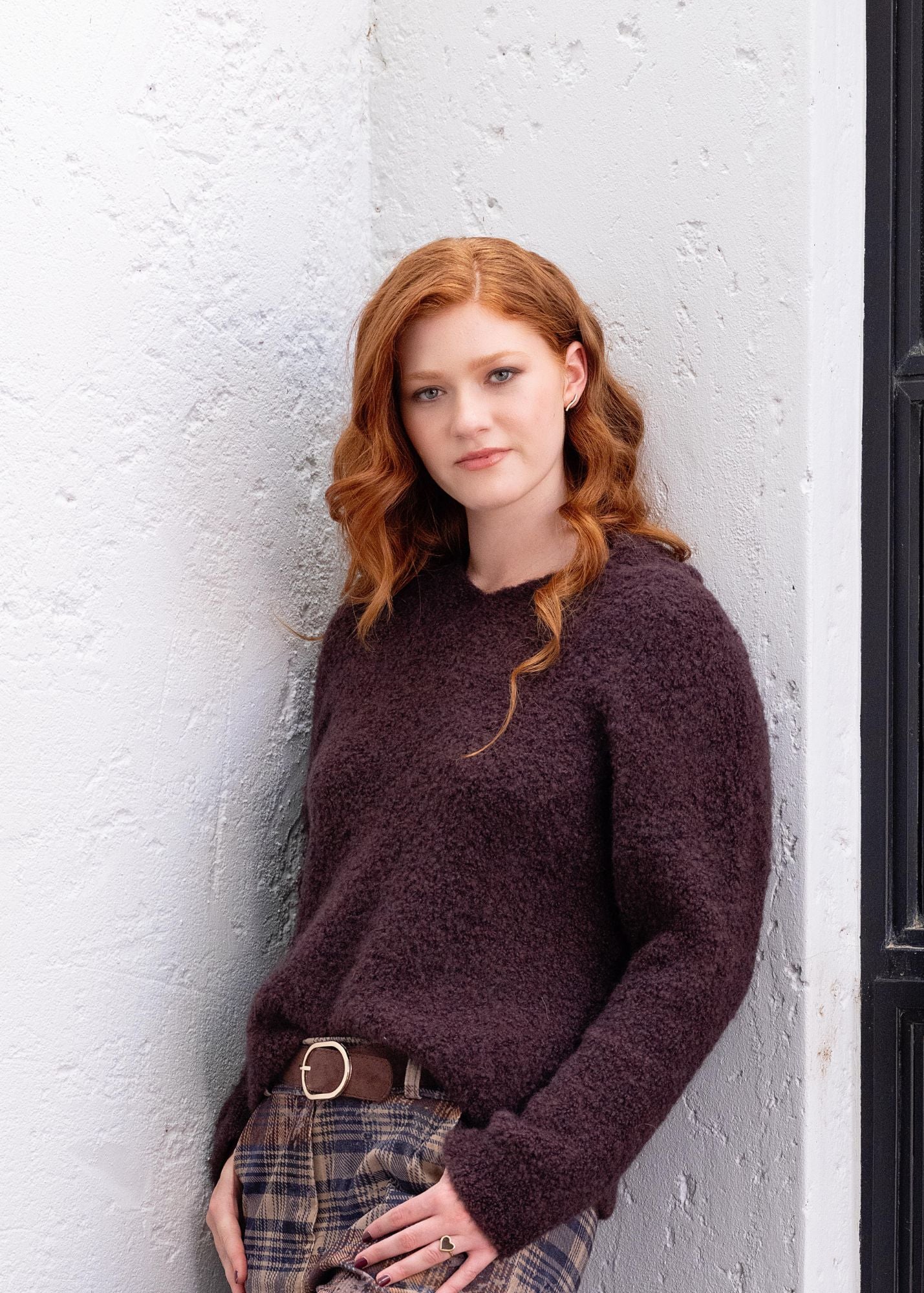 Chunky Knit with Collar Brown