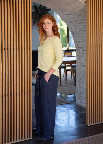 Nonno Ribbed Top in Lemon