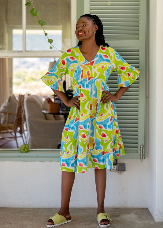 Vera Dress in Citrus Splash