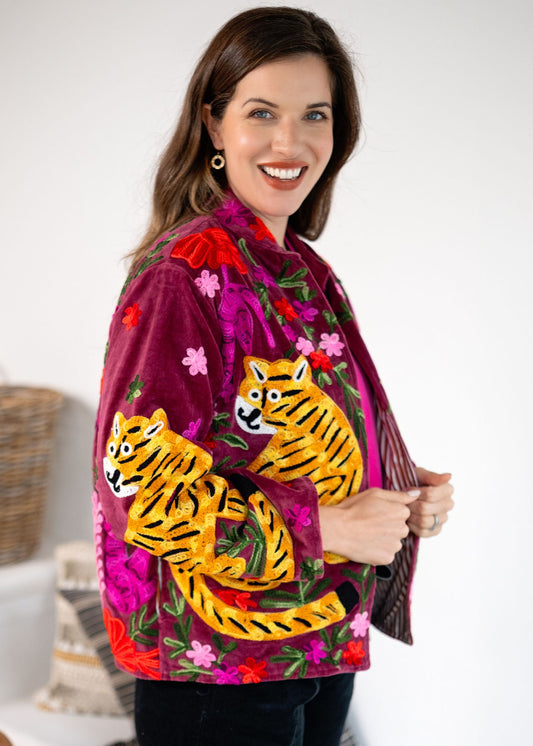 Bengal Bloom Jacket in Crimson Bloom