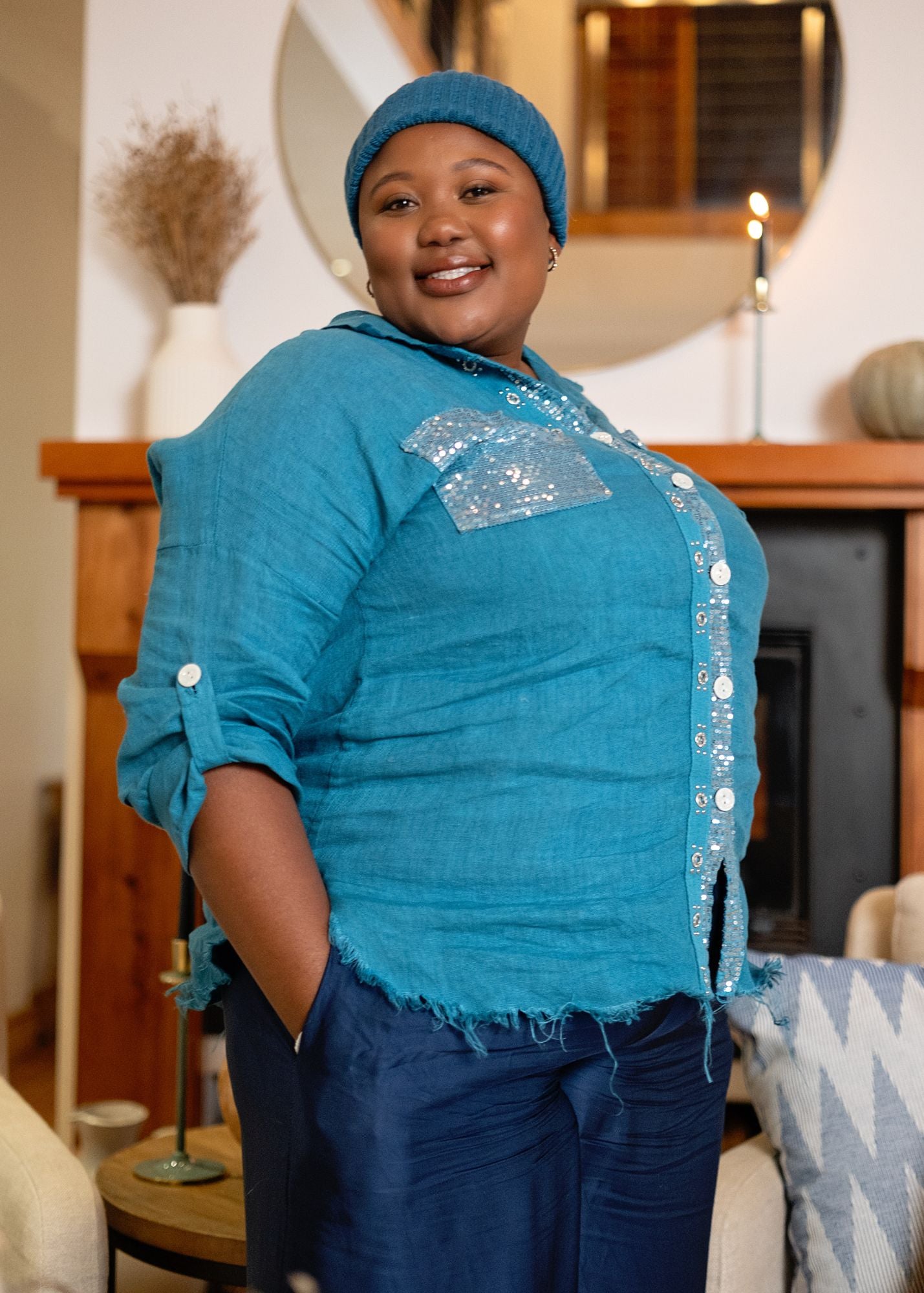 Bling Blouse in Turquoise