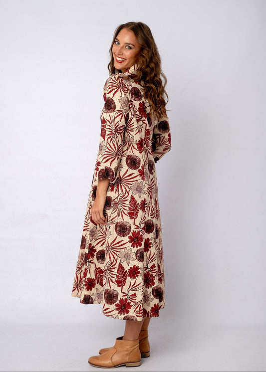 Marigold dress Bordeaux Bloom