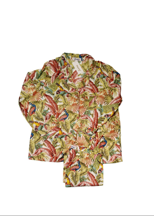 Long PJ Set in Birds of Paradise