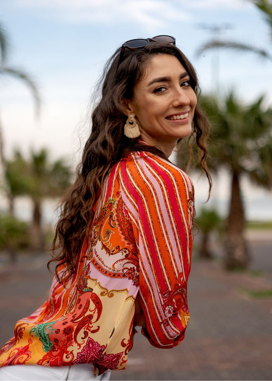 Zyra Blouse in Golden Hour Paisley