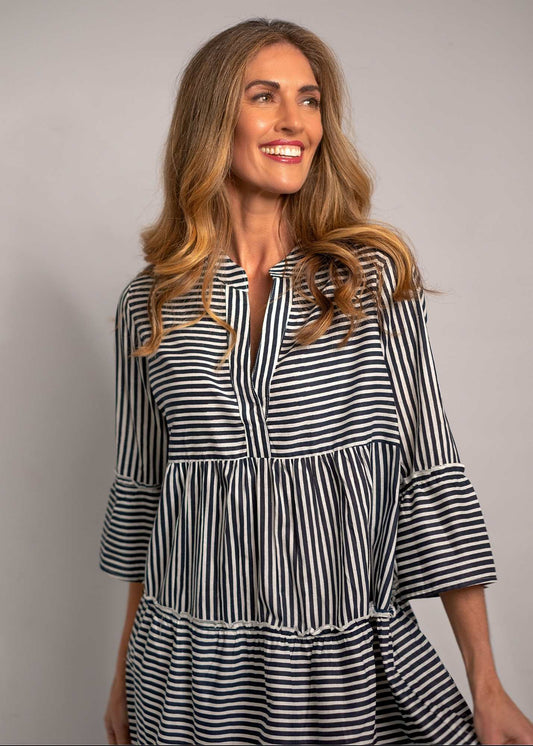 Loretta, Black and White Pinstripe