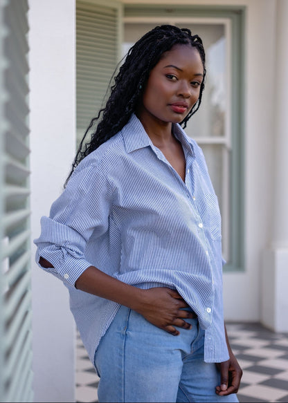 Fleur Shirt in City Stripe