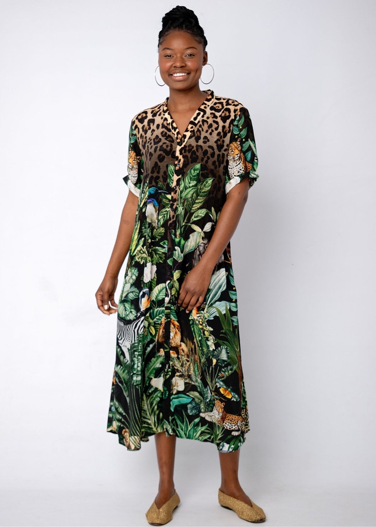Maxine Dress in Sunset Toucan