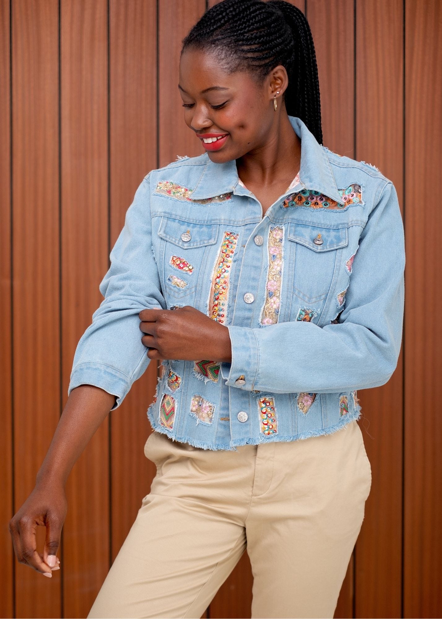 Denise Denim Jacket in Bling