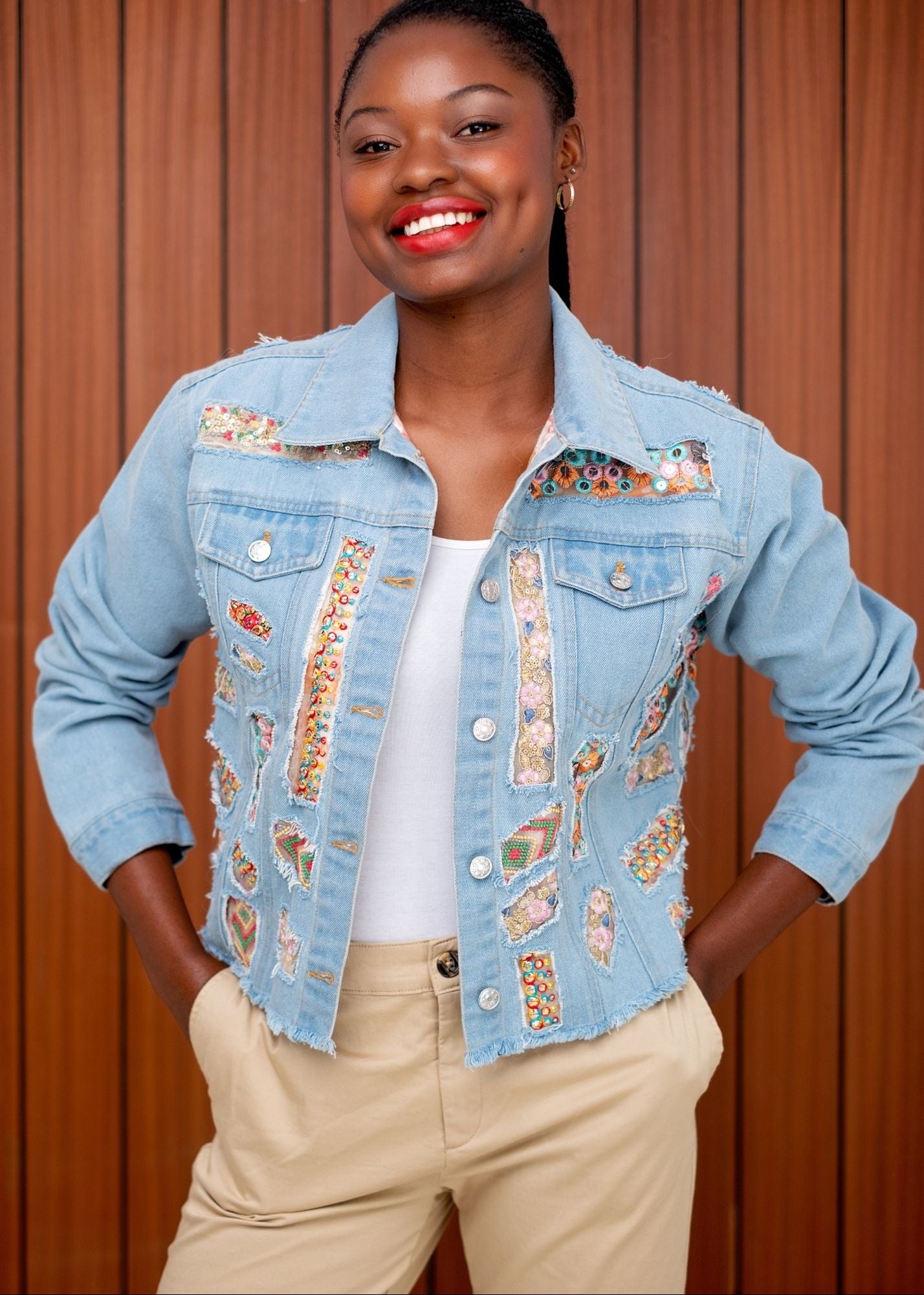 Denise Denim Jacket in Bling