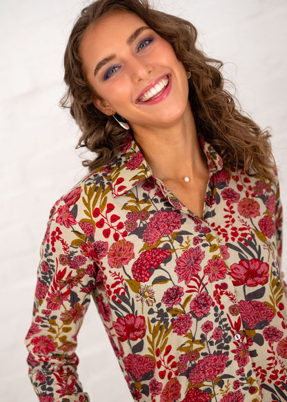 Emma dress in Dark Pink Floral