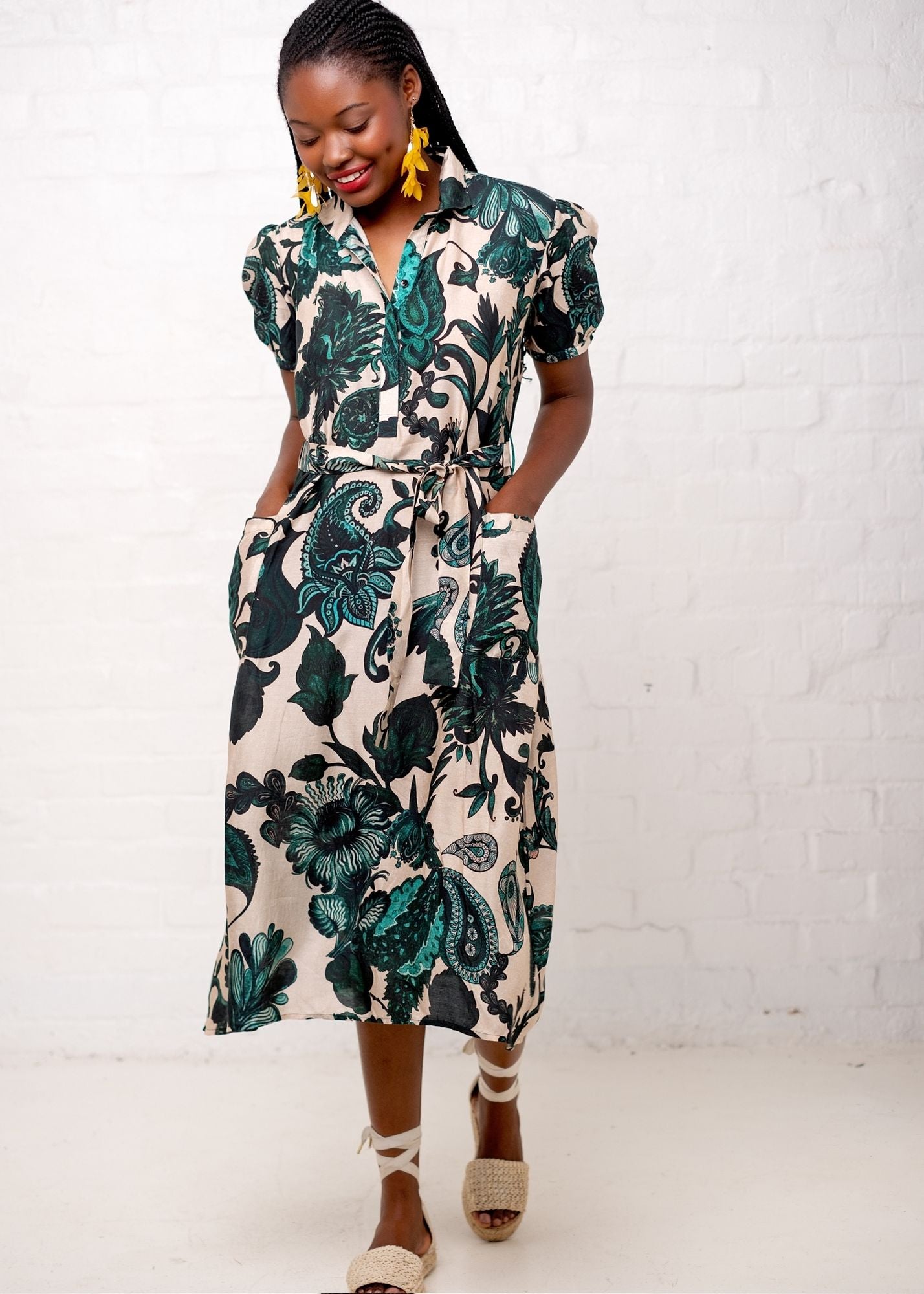 Viviena Dress in Green Secret Garden