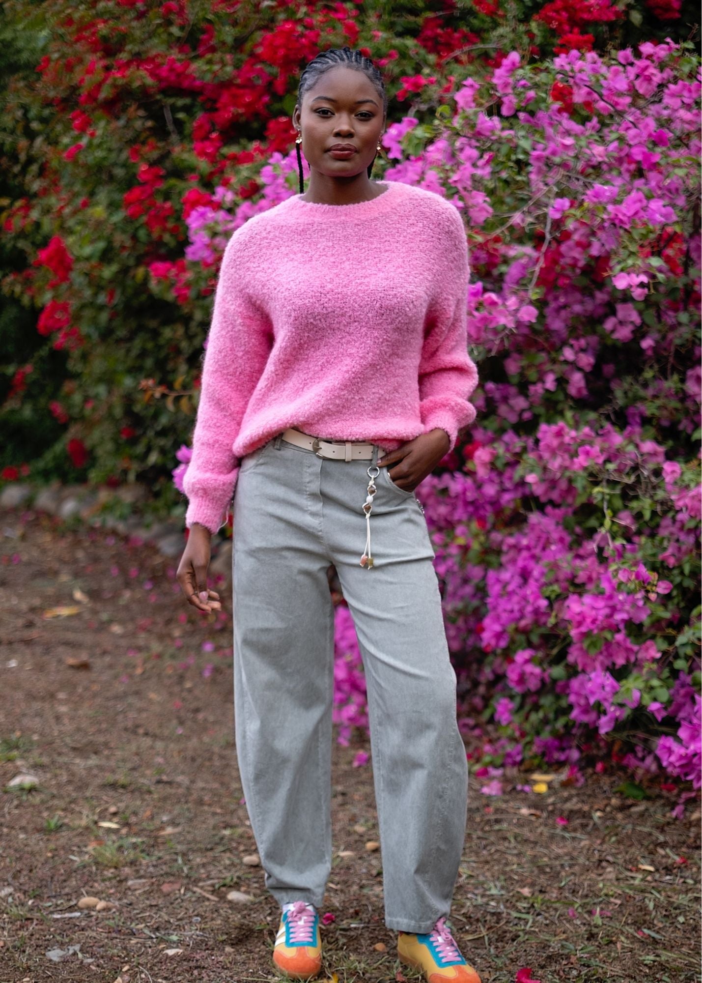 Chunky Round Neck Knit in Pink