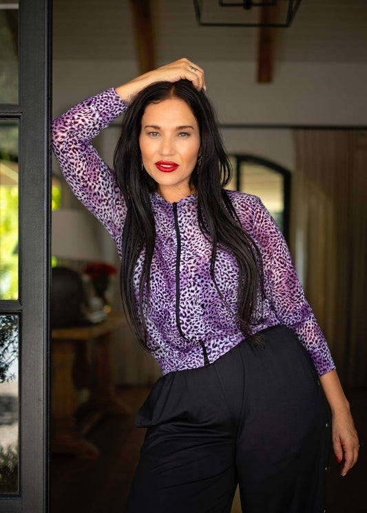 Mesh bomber jacket, Purple Savanna