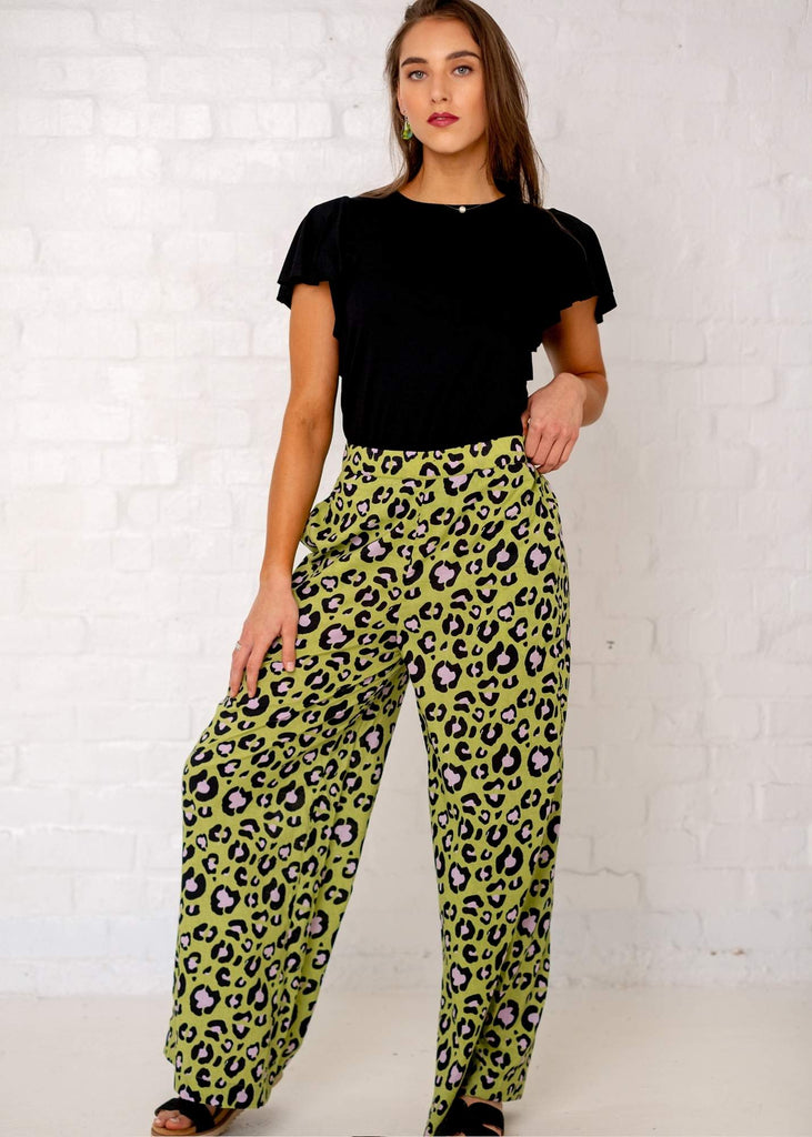 Carol pants, Green and Purple Animal Print Available 6 December 2024