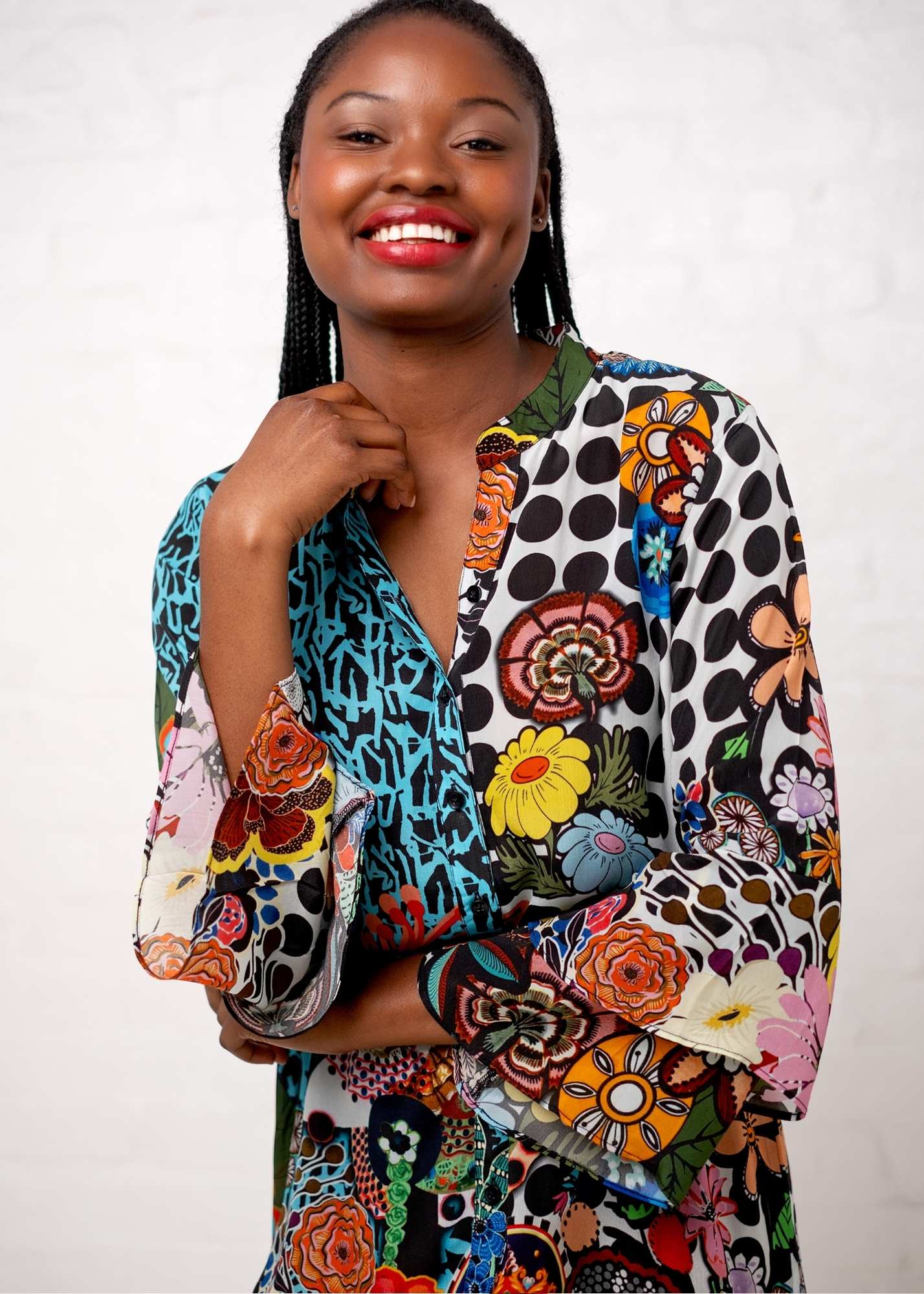 Symphony Dress in Burst of Colour Explosion - Biue