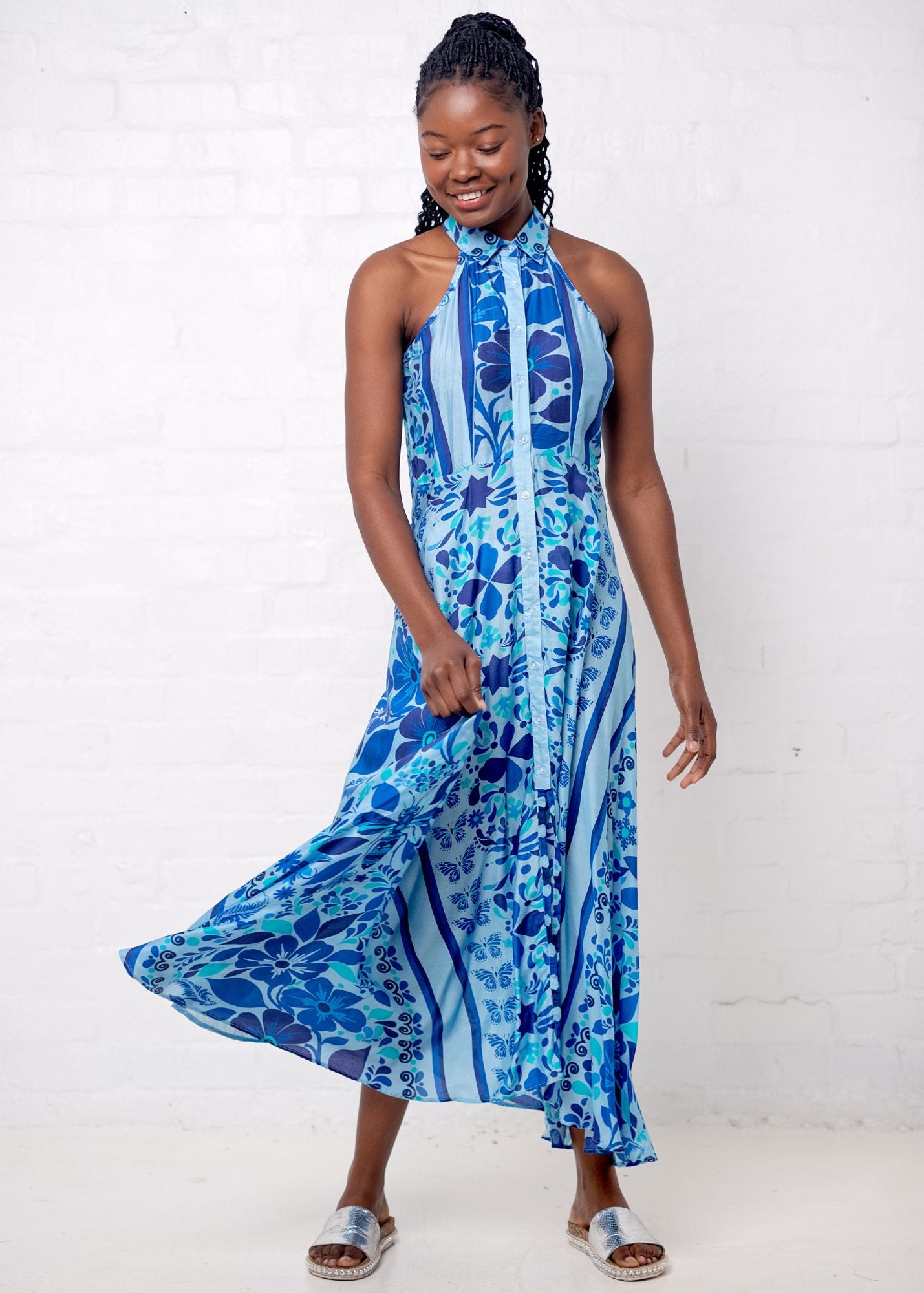 Tracy Dress in Blue Floral