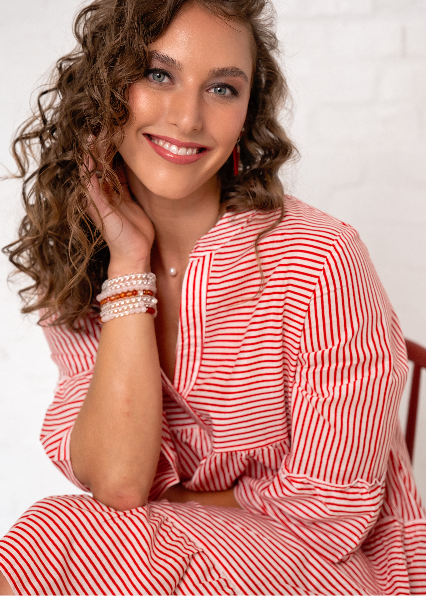 Loretta, Red and White Pinstripe