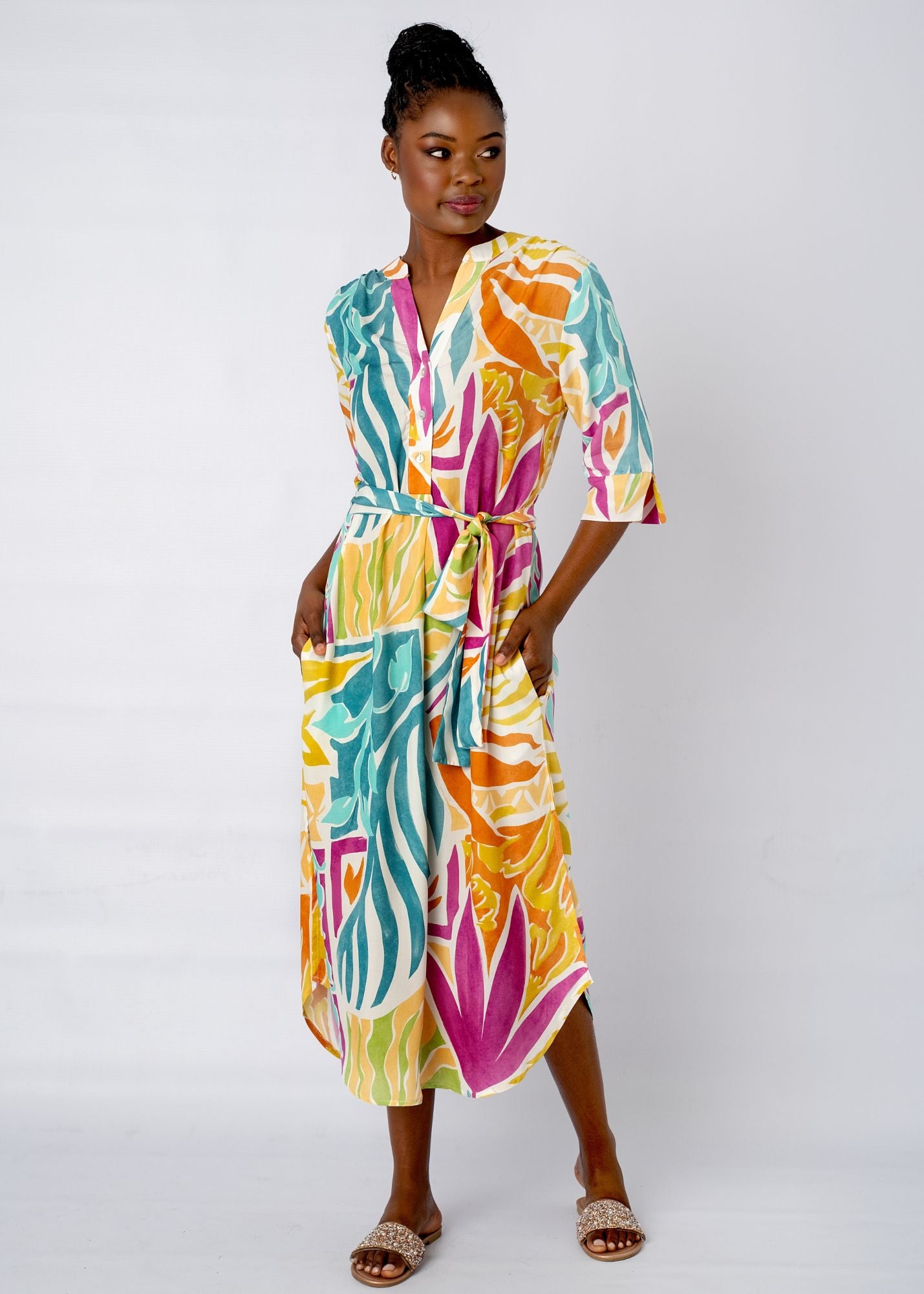 Fergie Cuffed Sleeve  Dress,  Shoreline