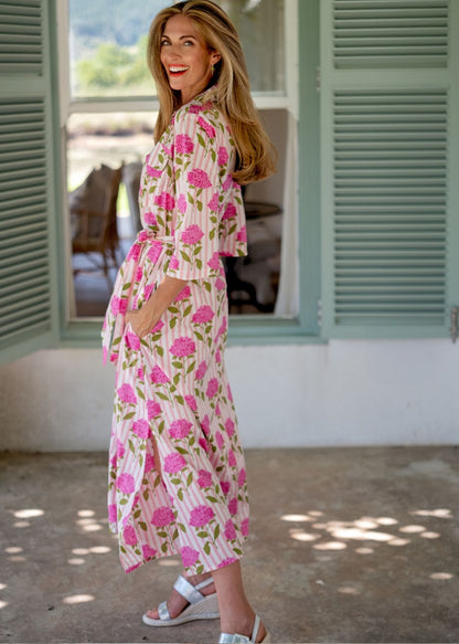 Betty Button dress in Wild Carnation