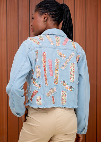 Denise Denim Jacket in Bling