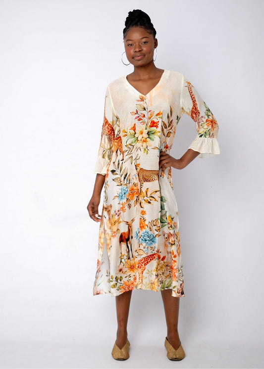 Alia Dress in Wild Plains Cream