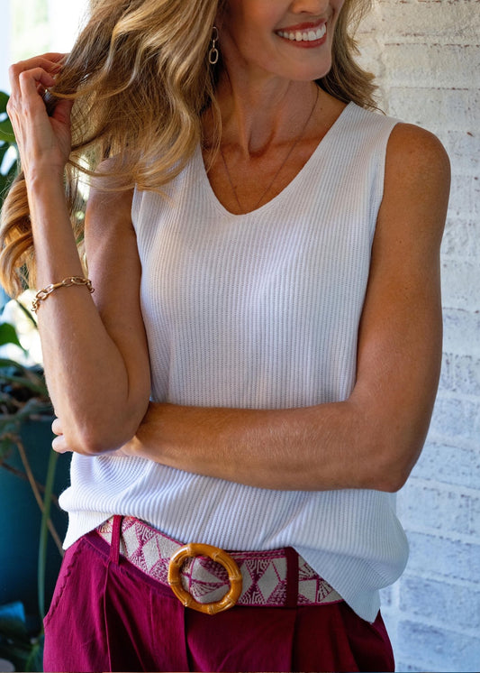 Bella Rosa Knitted Vest - Bianca