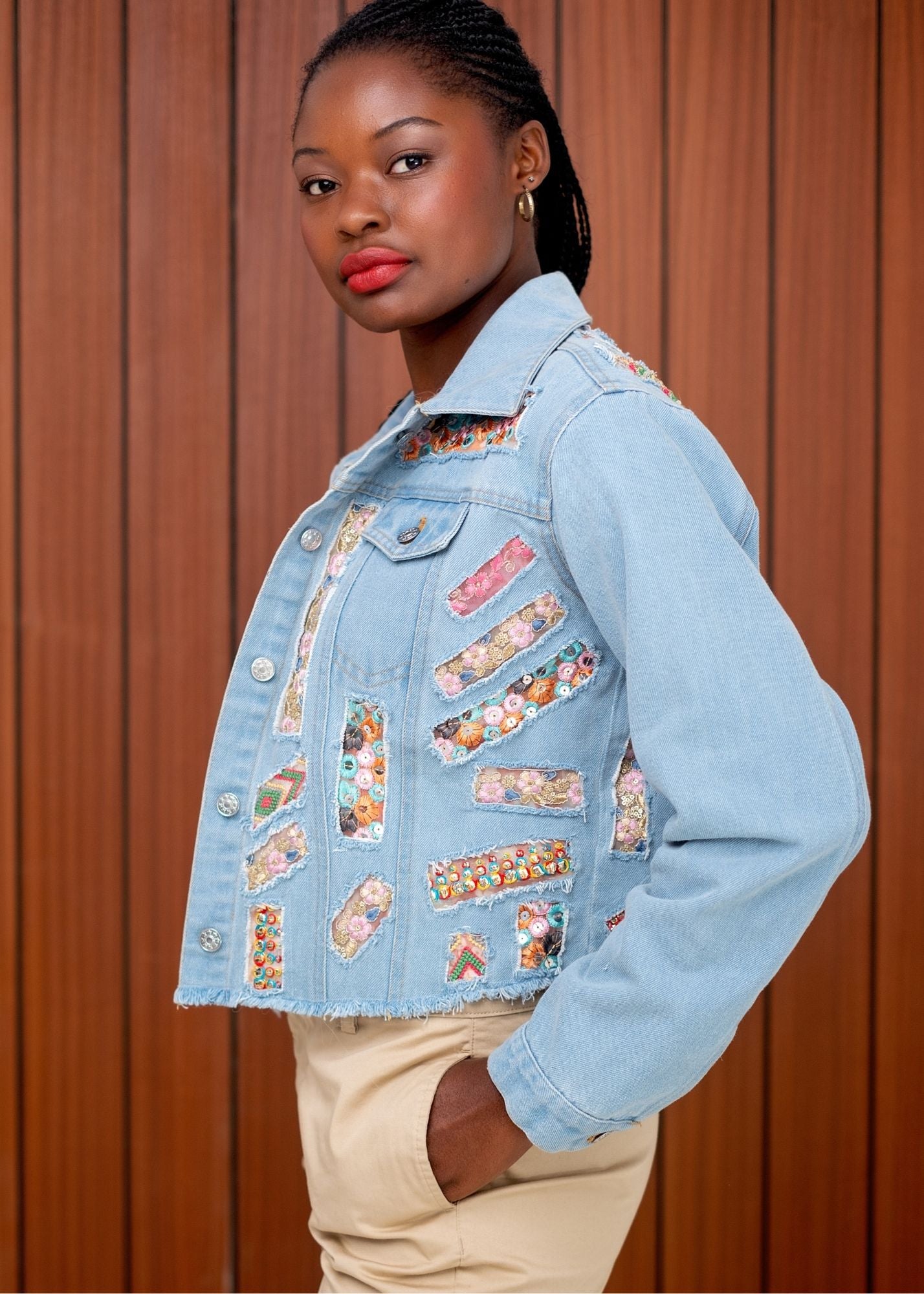 Denise Denim Jacket in Bling