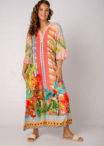 Jubilee Dress in Peachy Parrot