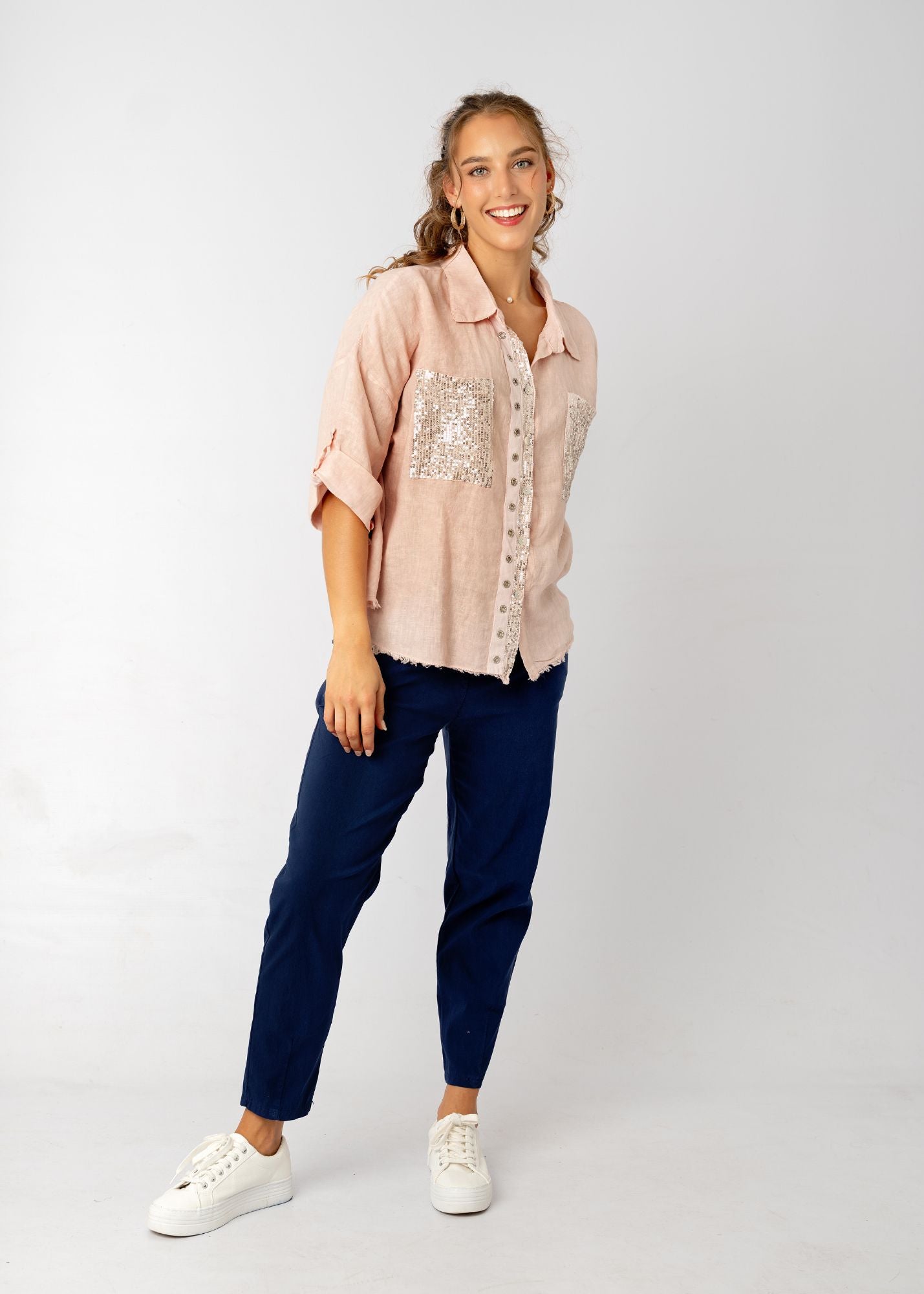 The Bling Blouse in Dusky Rose
