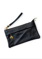 Verona Slim Leather Crossbody Clutch – Black
