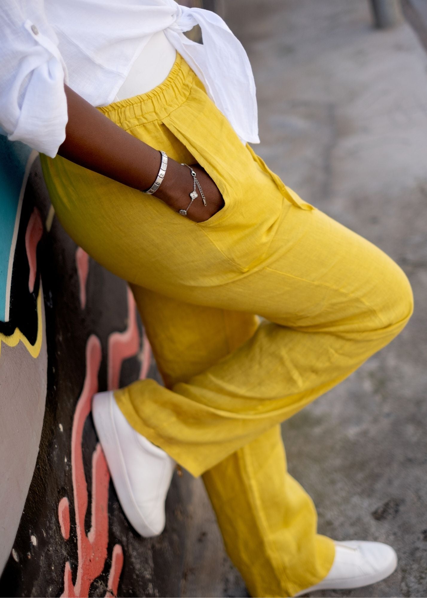 La Vita Linen Pants –Yellow