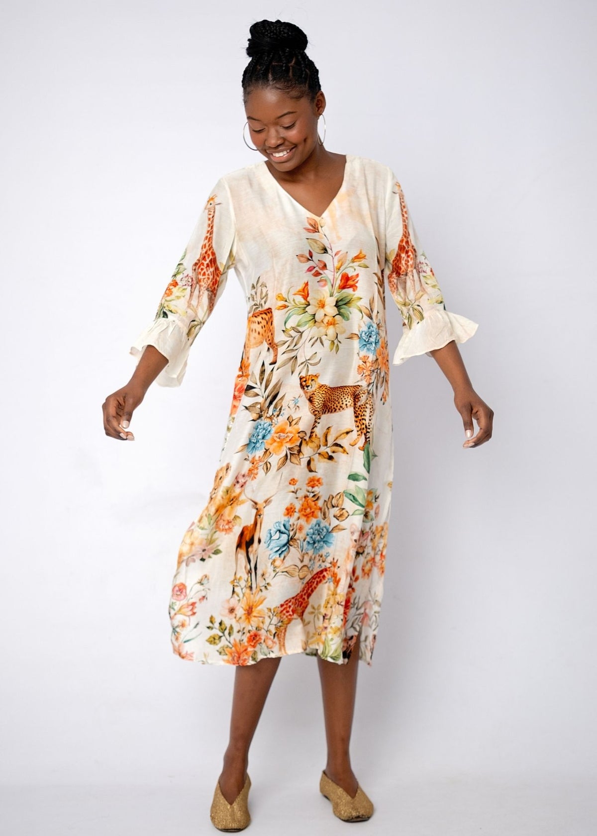 Alia Dress in Wild Plains Cream