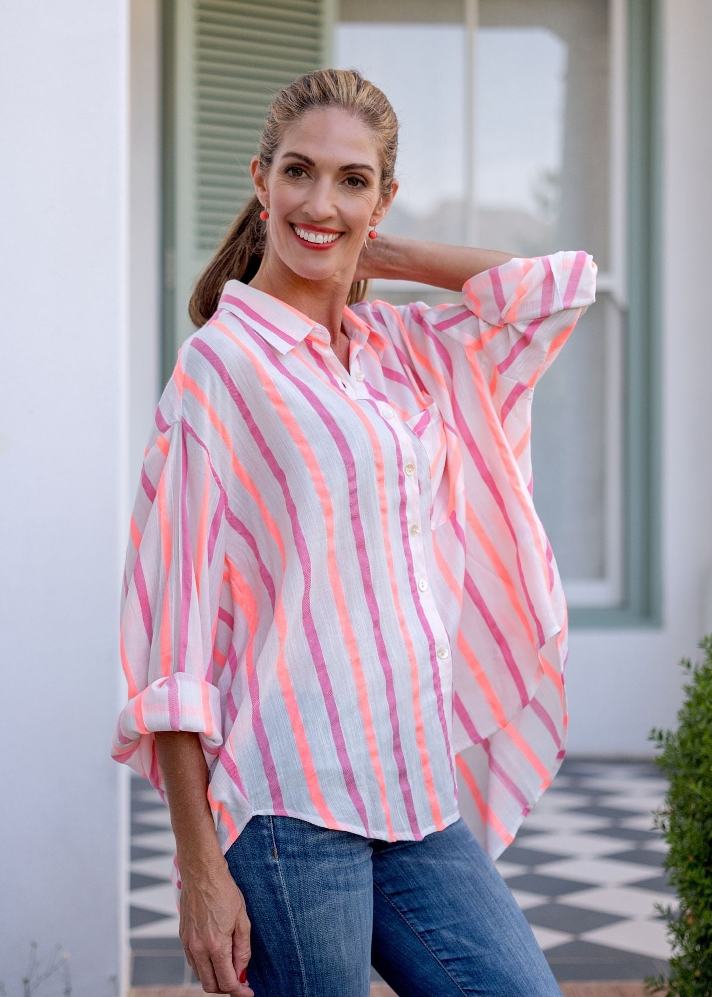Fleur Shirt in Sweet Stripes