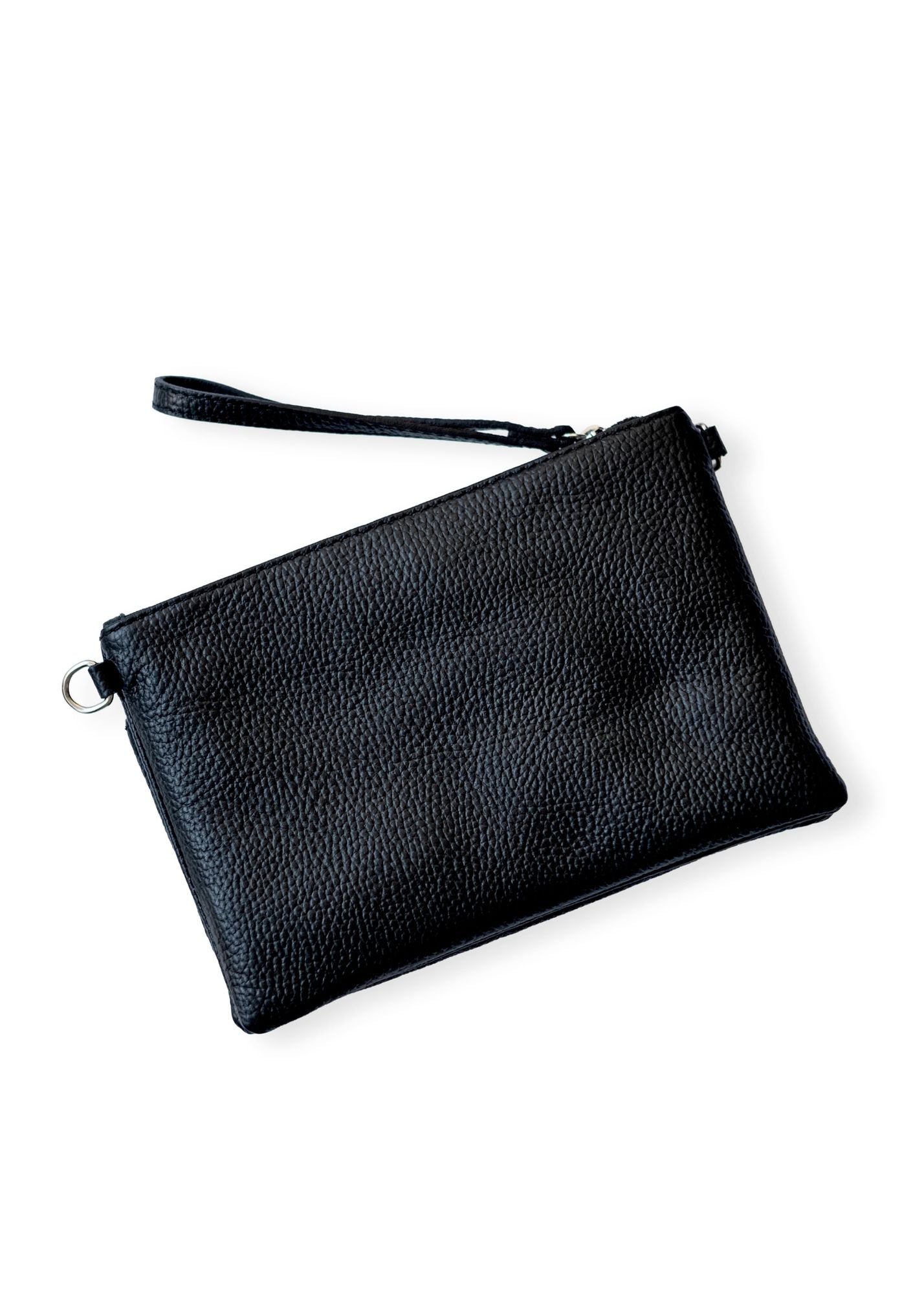 Capri Multi-Compartment Leather Crossbody & Wristlet Bag – Black