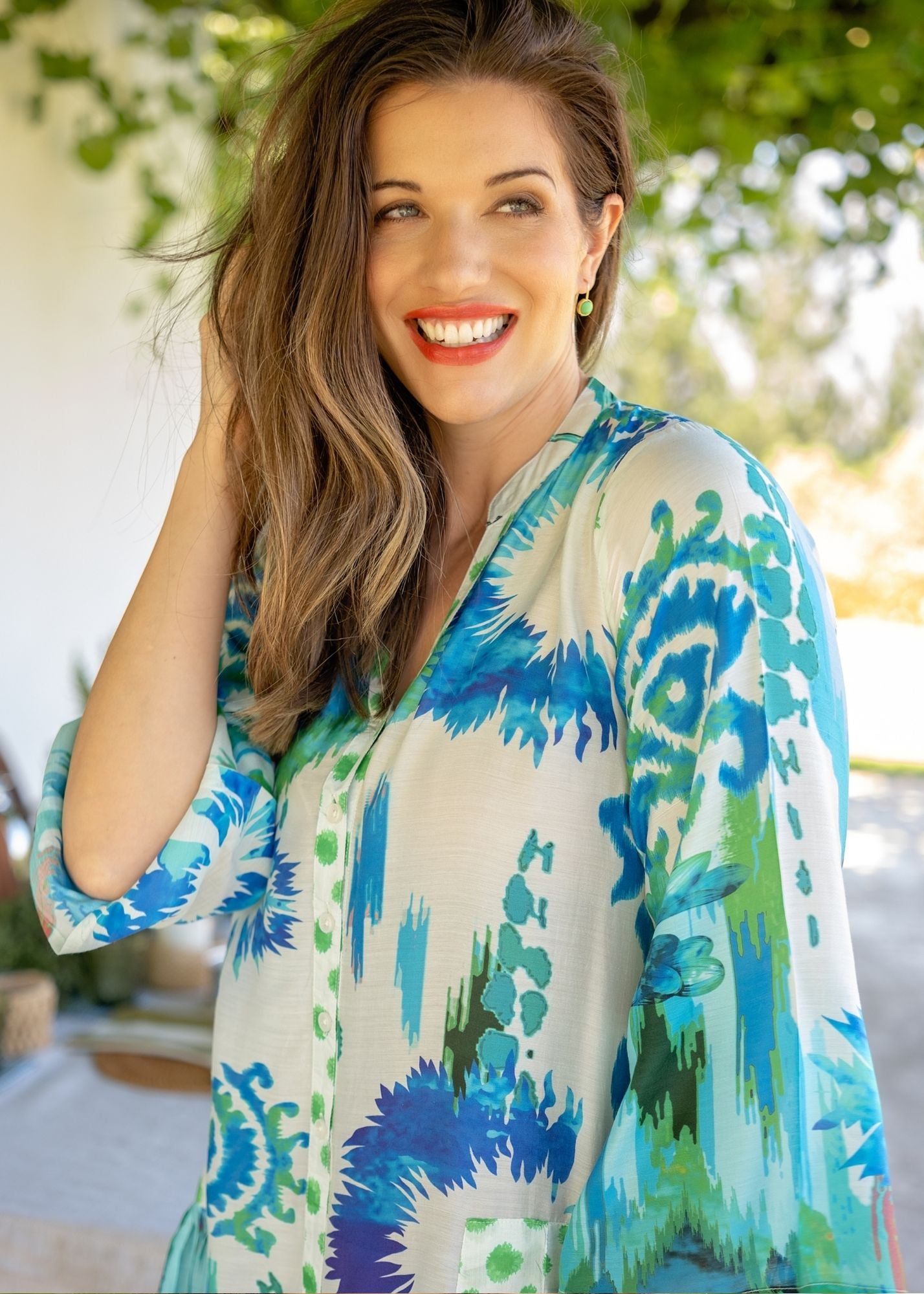 Amalfi Dress in Blue and Green