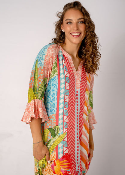 Jubilee Dress in Peachy Parrot