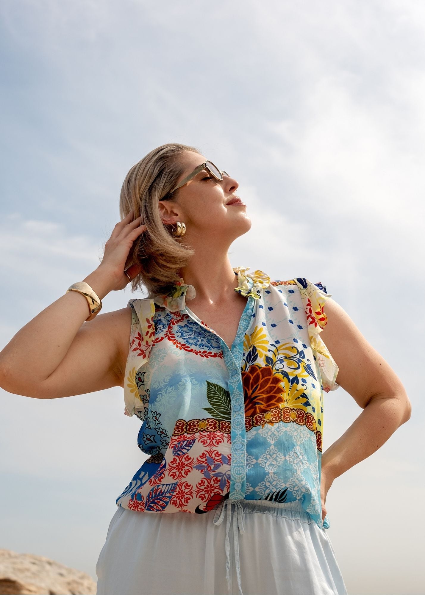 Paradise Blouse in Mosaic Tiles