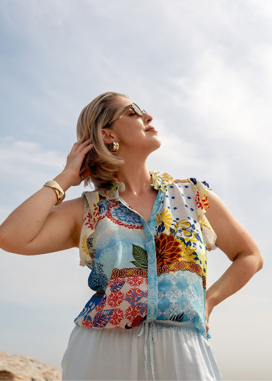 Paradise Blouse in Mosaic Tiles