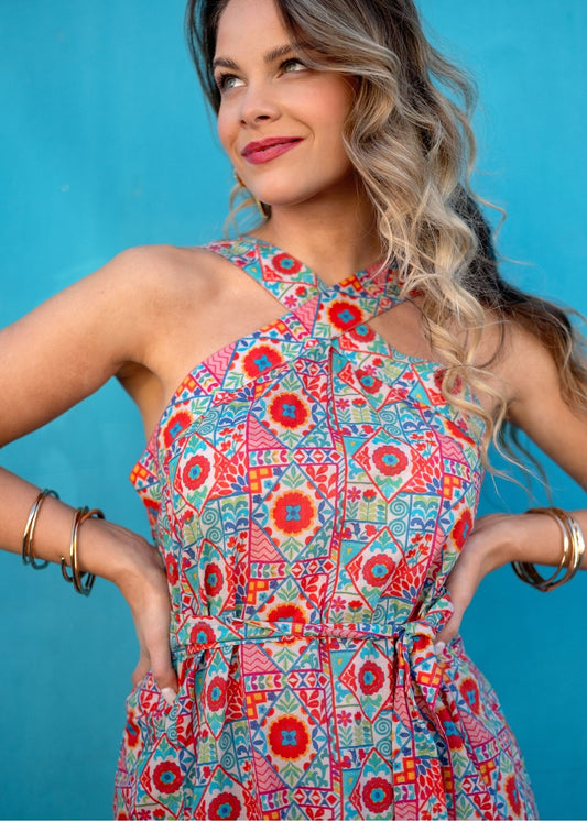 Rome Dress in Capri Mosaic