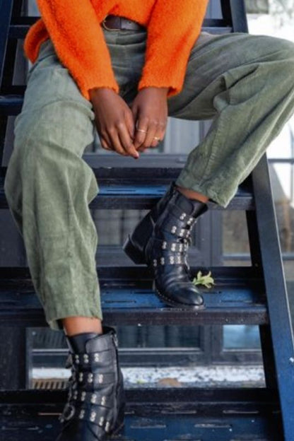 Lucca Corduroy Barrel Pant in Chartreuse