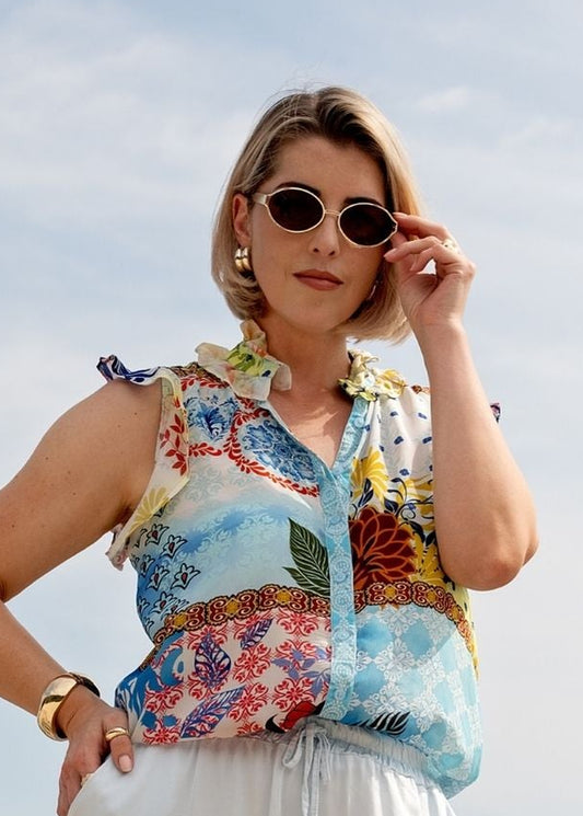 Paradise Blouse in Mosaic Tiles