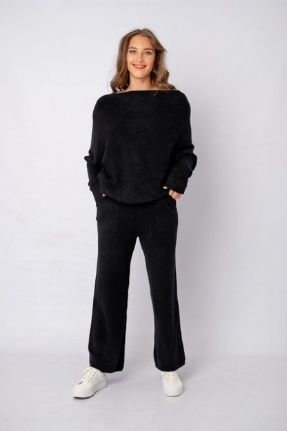 Urban Cozi Asymmetrical Sweater in Black