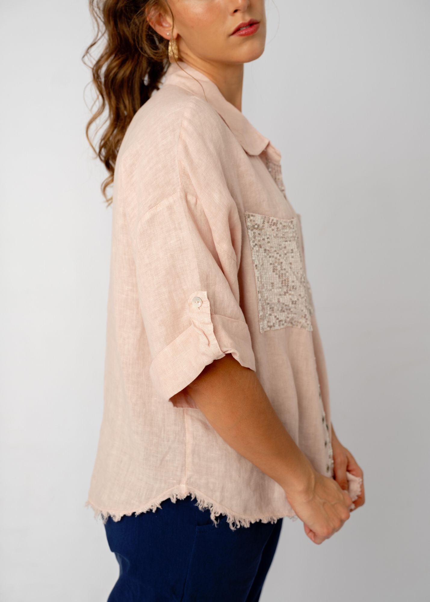 The Bling Blouse in Dusky Rose