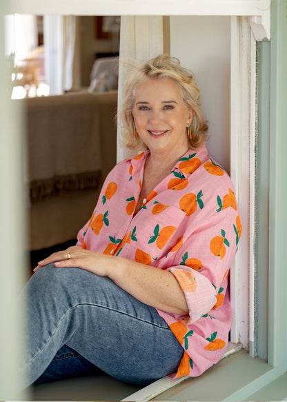 Fleur Shirt in Orange Orchard