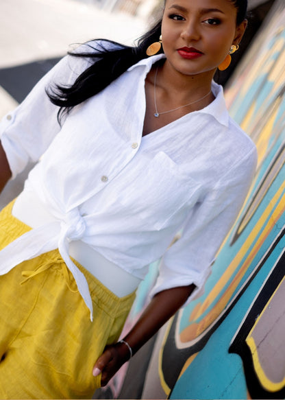 La Vita Linen Pants –Yellow